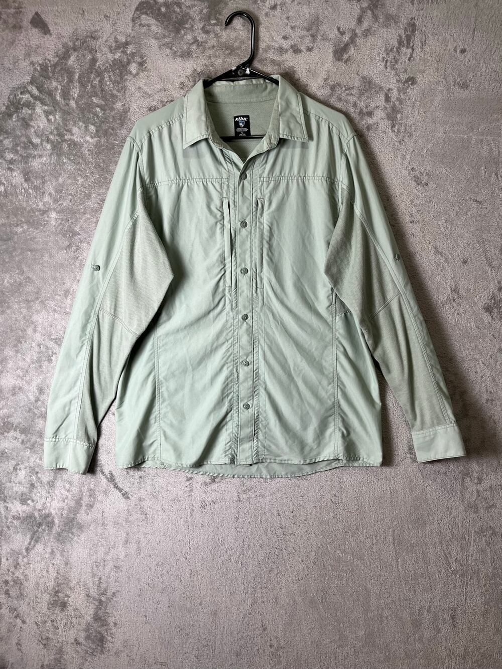 Kuhl Men’s Airspeed Long Sleeve Button Down Shirt Green Outdoor Hiking Travel L